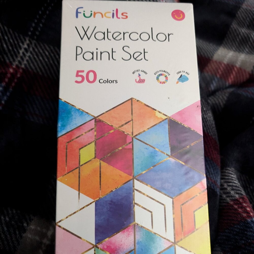 Funcils Watercolor Paint Set - 50 Travel Watercolors Set